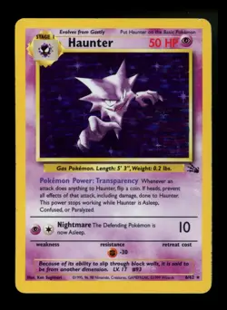 #2 STAIN ERROR Haunter 6/62 Fossil 1999 Holo Rare WOTC Pokemon Card TCG - Image 1