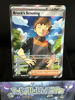 Pokemon Card Brock's Scouting 179/159 Journey Together Full Art Trainer NM - Image 1