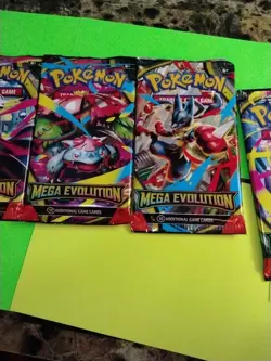 (5) Pokemon TCG Mega Evolution Enhanced Booster Packs 10 Cards Per Pack Unopened - Image 3