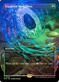 MTG FOIL Sapphire Medallion Borderless - Modern Horizons 3 #349 - Image 1