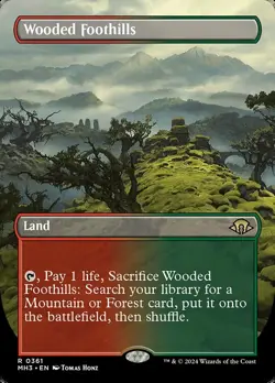Wooded Foothills Borderless Regular - Modern Horizons 3 MTG-NM - Image 1