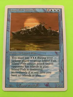 MTG Island Fish Jasconius Revised Edition Regular Rare Never Played - Image 1