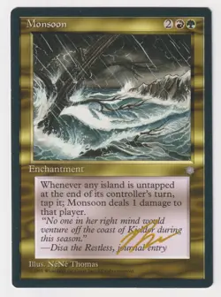 Gold Signed Monsoon MP Ice Age Artist NeNe Thomas 1995 MTG Magic Vintage Rare! - Image 1