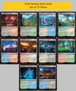 FOIL 10 pcs Dual Town Lands - MtG Final Fantasy - NM - Image 1
