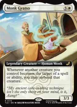 MTG Monk Gyatso - Foil - Extended Art, NM-Mint, English Avatar: The Last Airbend - Image 1
