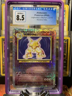 Pokemon TCG Alakazam Reverse Holo 1/110 Legendary Collection CGC 8.5 Near Mint - Image 1