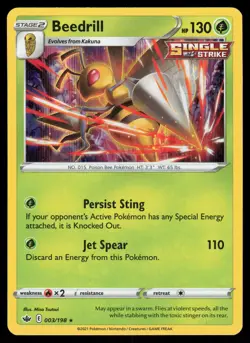 Beedrill 003/198 Holo Rare Pokemon Chilling Reign LP - Image 1