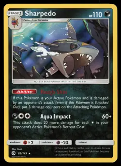 Sharpedo 82/149 Holo Rare Pokemon SM Base Set LP - Image 1