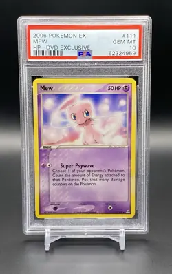 2006 POKEMON EX HOLON PHANTOMS #111 MEW HP-DVD EXCLUSIVE PSA 10 - Image 1