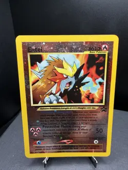 Pokemon TCG WOTC Entei 34 Movie Black Star Promo Reverse Holo SWIRL LP - Image 2