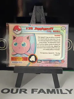 Pokemon Cad Jigglypuff #39 TOPPS Black Logo 1st Print NEAR MINT Non-Holo - Image 5