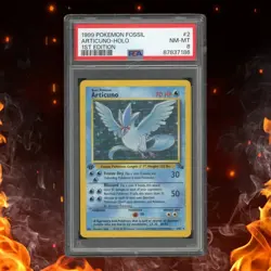 Pokemon Fossil ARTICUNO 1st Edition Holo 2/62 PSA 8 - Image 1