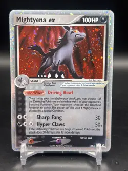 Mightyena ex 101/110 Pokemon 2006 Holon Phantoms Holo Rare SWIRL English NM - Image 1