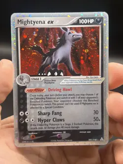 Mightyena ex 101/110 Pokemon 2006 Holon Phantoms Holo Rare SWIRL English NM - Image 3