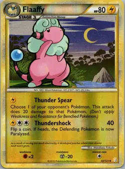Pokemon TCG Flaaffy 42/123 HeartGold SoulSilver Reverse NM - Image 1