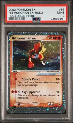 Pokemon Hitmonchan ex 98/109 Ruby and Sapphire Holo PSA 9 - Image 1