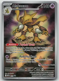 2025 Pokemon Center Stamp Alakazam 009 Black Star Promo Mega Evolution NM - Image 1