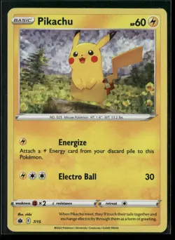 Pikachu 2022 Pokemon McDonalds Happy Meal Promo Holo Foil #7/15 - Image 1