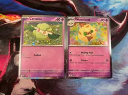Pokemon -Whimsicott 019 & Cottonee 018- Phantasmal Flames Black Star PROMOS Rare - Image 1