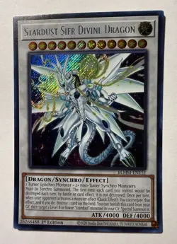 Yugioh 1x Stardust Sifr Divine Dragon BLMM-EN151 1st Secret Rare 1st Ed NM - Image 1