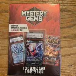 POKEMON MYSTERY GEMS 1 CGC GRADED CARD & 1 BOOSTER PACK 2025 BRAND NEW SEALED - Image 1