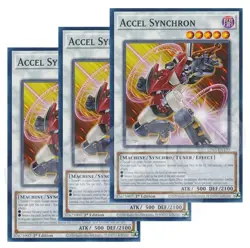 Yugioh - Accel Synchron x 3 - 1st Edition LP - Plus Free Holographic Card - Image 1