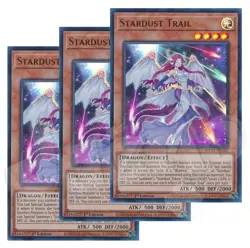Yugioh - Stardust Trail x 3 - 1st Edition Ultra Rare NM - Free Holographic Card - Image 1