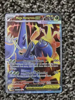 Mega Heracross EX 108/094 Pokemon Phantasmal Flames SR Full Art English Card TCG - Image 1