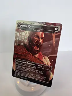Spartan Rage Borderless Playtest Card mtg Regular Finish Kratos God Of War - Image 1