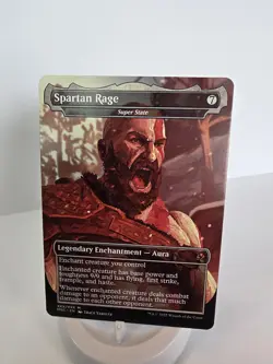 Spartan Rage Borderless Playtest Card mtg Regular Finish Kratos God Of War - Image 2