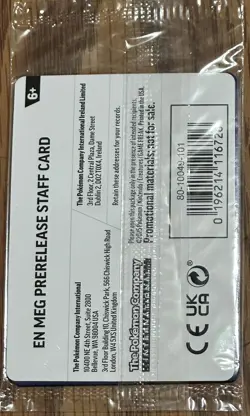 Pokemon TCG Mega Evolution Prerelease STAFF Promo Pack - 4 Cards sealed - Image 2