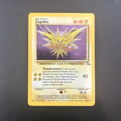 Zapdos 15/62 Fossil Unlimited Pokemon Card Holo Rare Moderately Played MP - Image 1
