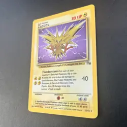 Zapdos 15/62 Fossil Unlimited Pokemon Card Holo Rare Moderately Played MP - Image 3