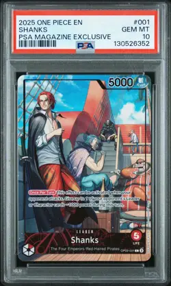 Shanks (2025 PSA Magazine Promo) OP09-001 One Piece Promotion Cards Foil PSA 10 - Image 1