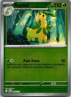 Bayleef Reverse Holo Common 009/132 ME01 Mega Evolution Pokemon Card NM - Image 1