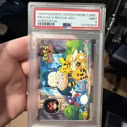 1999 POKEMON CENTER PHONE CARD PIKACHU'S RESCUE ADVENTURE PSA 9 - Image 1