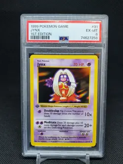 1999 Jynx 31/102 Base Set 1st Edition PSA 6 EX-MT Pokemon TCG - Image 1