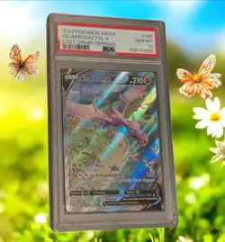 2022 POKEMON SWSH FA/AERODACTYL V LOST ORIGIN-GERMAN A #180 GEM MT 10 100170260 - Image 2