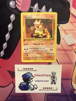Carte Pokemon Magmar Set De Base Wizards 36/102 Francais Fr Edition 1 Ed1 First - Image 1