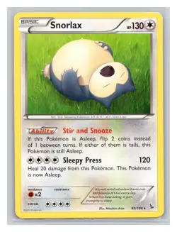 Pokemon TCG Snorlax 80/106 XY - Flashfire Normal MP - Image 1