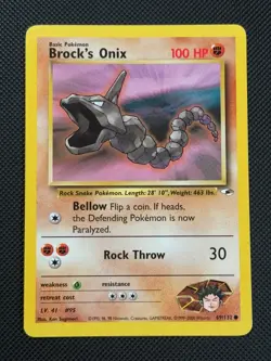 Brock's Onix 69/132 REGULAR Pokemon Card WOTC Gym Heroes Common - Image 1