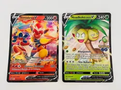 Lot 2 cartes Pokemon JUMBO Simiabraz V SWSH252 et Noadkoko d’Alola V SWSH225 - Image 1