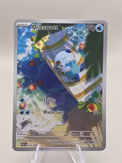 Pokemon Oshawott TCG White Flare Illustration Rare Card 105/086 Sv: White - Image 1