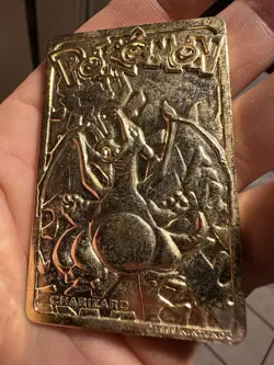Pokemon Charizard 23K Gold Plated Trading Card 1999 Burger King Promo - Image 1