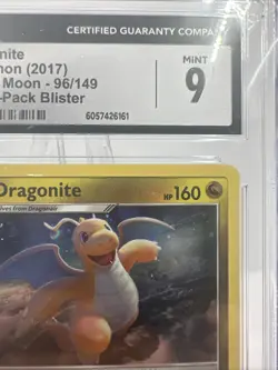 Pokemon Card TCG - Dragonite 96/149 Cosmos Holo Exclusive Sun & Moon CGC Mint 9 - Image 3