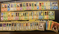 COMPLETE Base Set Uncommon and Common Set! Light Play! Vintage Wotc Pokemon Card - Image 1