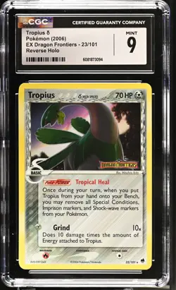 CGC 9 MINT Tropius EX Dragon Frontiers 23/101 Reverse Holo STAMPED Pokemon Card - Image 1