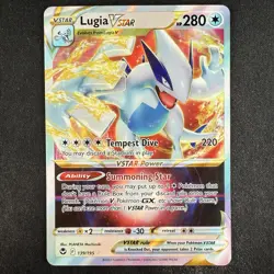 Pokemon TCG Lugia VSTAR 139/195 SWSH Silver Tempest Holo Ultra Rare Card - Image 1