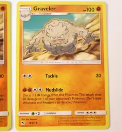 Geodude 33/68 Graveler 34/68 Non & Reverse Holo S&M Hidden Fates 3 Pokemon Card - Image 3