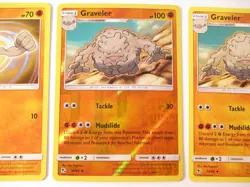 Geodude 33/68 Graveler 34/68 Non & Reverse Holo S&M Hidden Fates 3 Pokemon Card - Image 4
